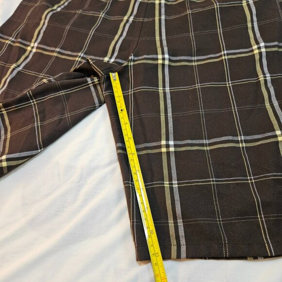 O’NEILL Shorts Mens Size 36 Brown Plaid Skate Surf Flat Front Pockets Zip Close - Picture 9 of 9